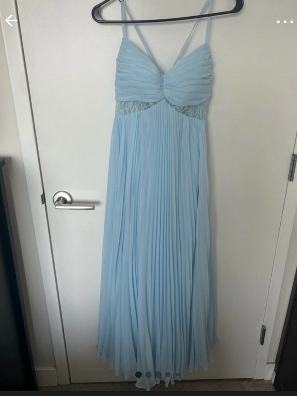NWT Azazie Light Blue Spaghetti Strap Maxi Dress